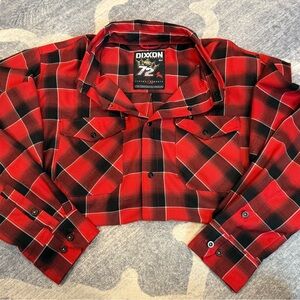 DIXXON 72 JEREMY MCGRATH Red and Black Checkered Shirt